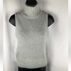 Zara Women’s Size Medium Alpaca Wool Blend Sleeveless High Neck Sweater